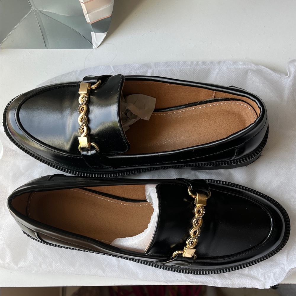 Black loafers shoes